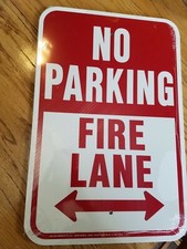 NO PARKING SIGN Fire Lane Heavy-Duty METAL 12"x18" NEW! Made in USA! Hy-Ko HW-26