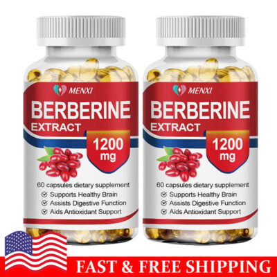 2Packs Berberine 1200mg - High Potency Berberine Capsules - Blood Sugar Support