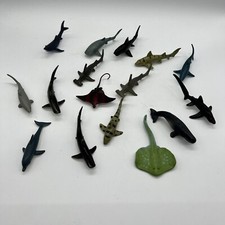 Lot 16 Sea Life Animal Figures Sharks Whales Stingray PVC Mini Toys