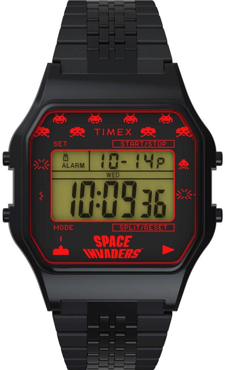 Timex X Space Invaders Retro Arcade Watch TW2V30200 Digital Alarm