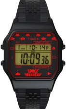 Timex X Space Invaders Retro Arcade Watch TW2V30200 Digital Alarm Backlight 34mm
