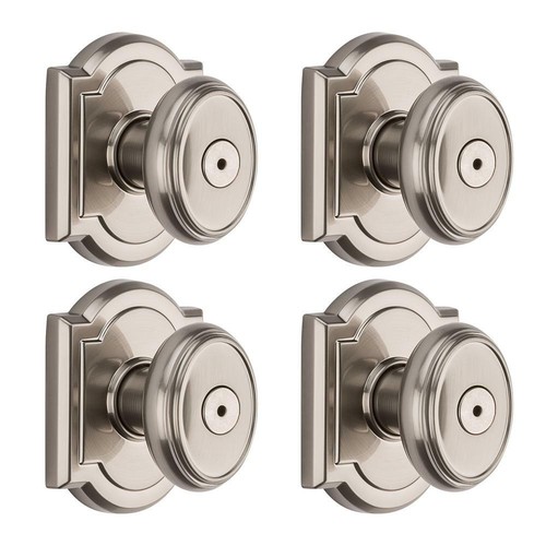 Baldwin Door Knob Adjustable Egg Privacy Metal Lock Bed Bath Zinc Nickel 4 Pack eBay