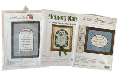3 Spiritual Religious Cross Stitch Kits May God's My Private Garden Sandi Phipps