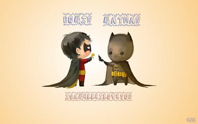 DC batman robin simple background humor gradient playmat gaming mat
