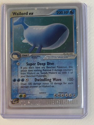 Wailord ex Holo Ultra Rare 100/100 Sandstorm Heavily Played