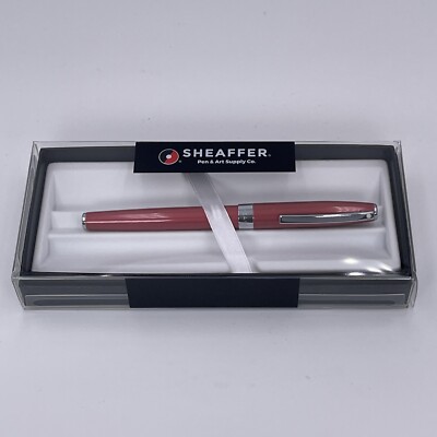 Sheaffer Sagaris Fountain Pen, Metallic Red & Chrome, Medium Nib, New