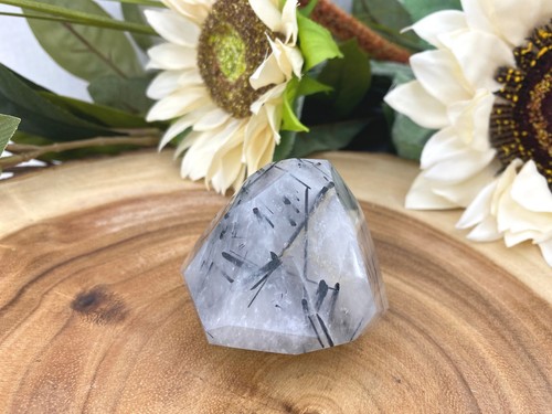 Tourmaline Quartz Freeform - 52MM Tourmalinated Quartz Geometric Freeform - Picture 3 of 7