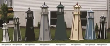 Amish-Made Wooden Lighthouse with Lighting, 29" Tall - Available in 20 Colors!