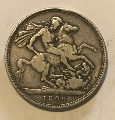 Great Britain - 1890 Large Silver Victorian Crown