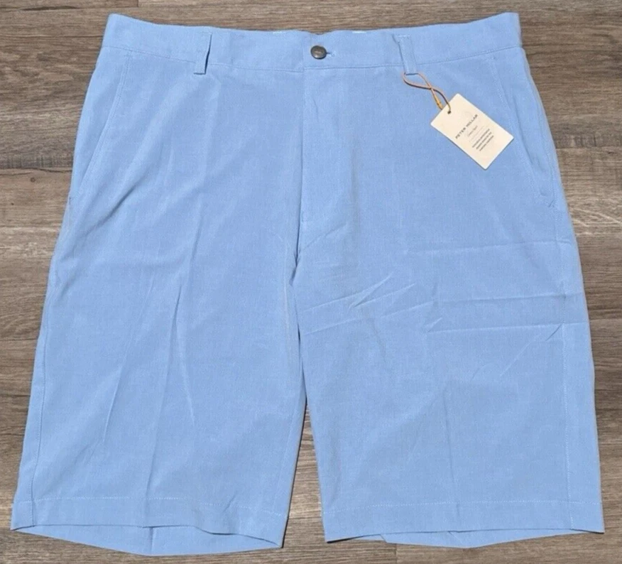 Peter Millar Men's Sz 40 Cottage Blue Shackleford Performance Hybrid Golf Shorts
