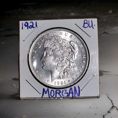 1921 Morgan Silver Dollar  Choice Brilliant Uncirculated Blast White 