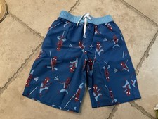 NWT Hanna Andersson Marvel Spider Man Lined Swim/Board Shorts, Size 120 6-7 
