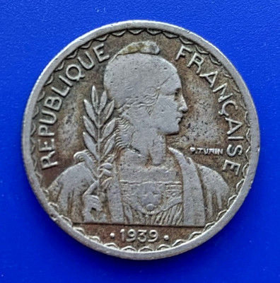 1939 French Indo-China 20 Cents Coin - Great Condition - FREE Shipping