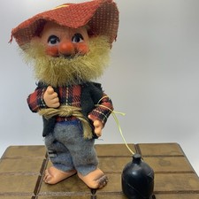 Vintage 1970s HILLBILLY Hobo Plastic Doll Moonshine Jug JAPAN B