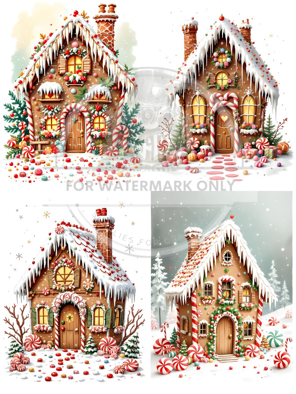 Gingerbread Lane | A4 Rice Paper | Paper for Decoupage | Decoupage Central