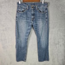 Vtg Levis 505 Regular Fit Mens Jeans Blue Medium Wash 30x30 Straight Leg Denim