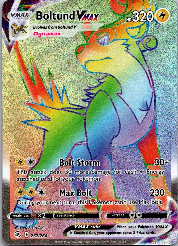 Boltund VMAX (Secret) Secret Rare SWSH08: Fusion Strike 267/264 NM