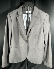 Calvin Klein Gray Blazer Women's 8/10 Tailored Two-Button Quiet Luxury Workwear
