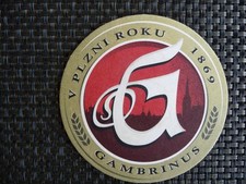1 Bierdeckel von der:  Plzeňský Prazdroj - Gambrinus, Tschechische Republik