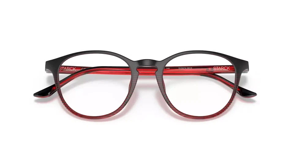 Lunettes de vue STARCK GRAVITY EVO SH3074 0010 Noir Rouge 49/19/145 Neuve - Photo 2/4