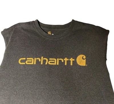 Carhartt VTG Sleeveless Workwear Factory Distressed Tank-top Gray