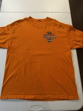 Vintage 90s Kauai Hawaii Motorcycle Tshirt Mens L Orange Beach Harley Davidson