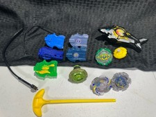 LOT of Beyblades Metal Spinner Toys Shark Launcher & Ripcords Figures