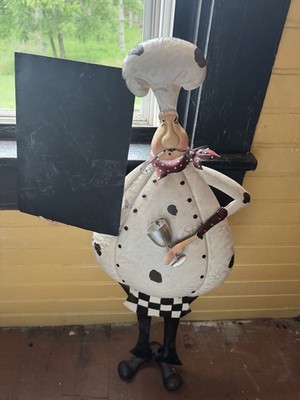 Vintage Metal Chef With Chalkboard