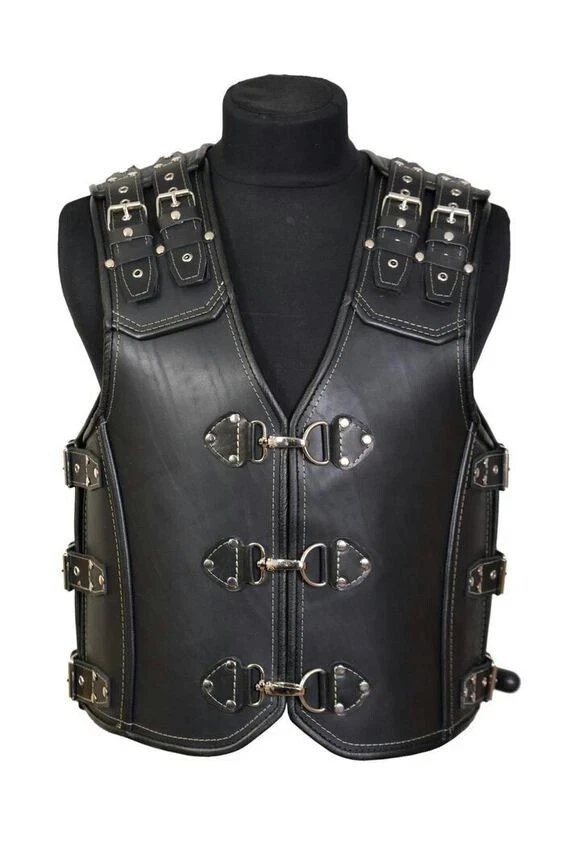 Men's Real 2MM Thick Leather Bikers vest Choppers Vest Steampunk Leather Vest
Opens in a new window