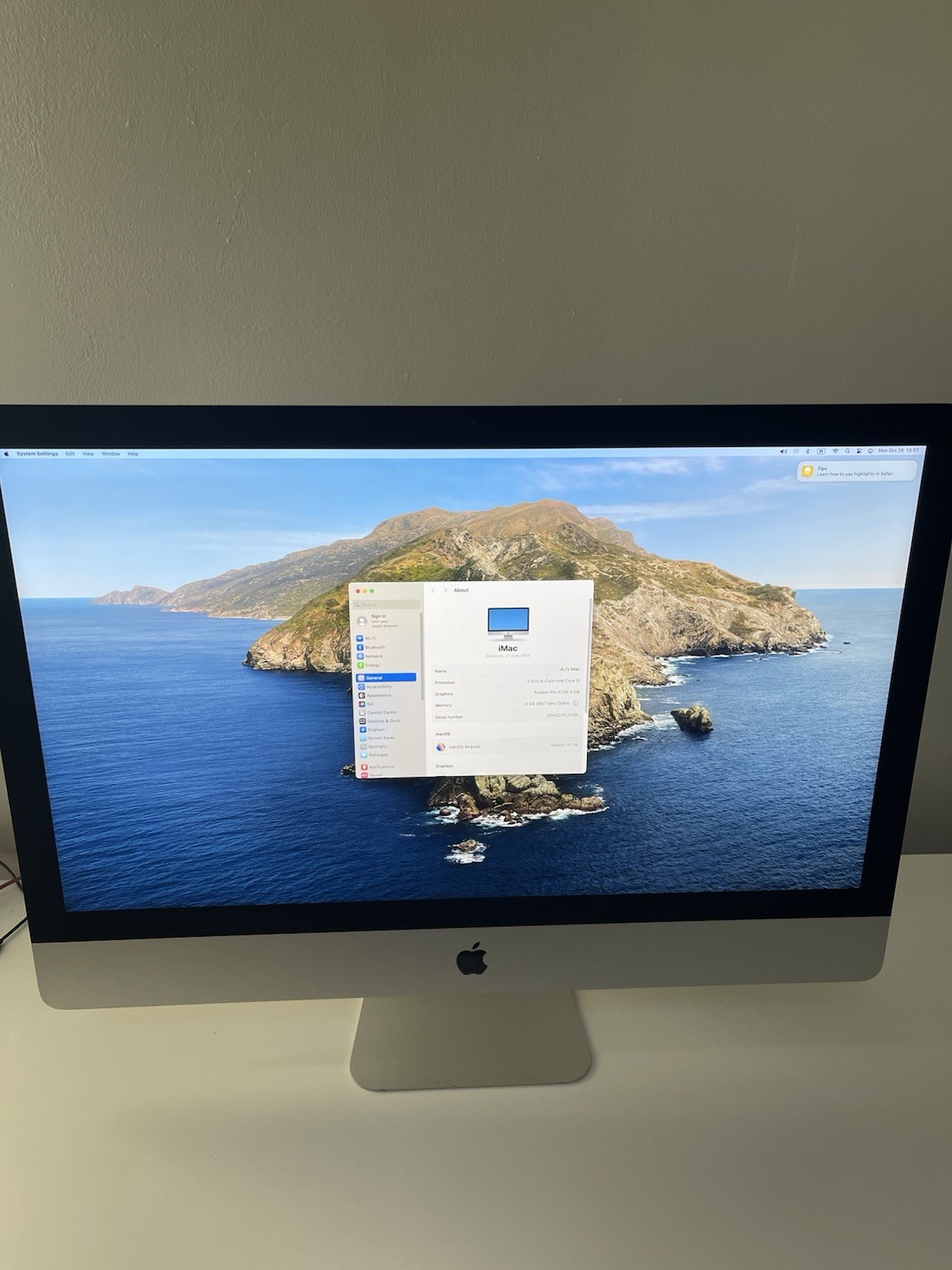 Apple iMac 27" Retina 5K 2019 3.0GHz 6-Core i5 8GB 570X 120GB SSD + 1TB HDD