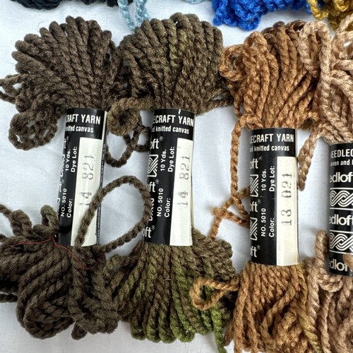 18 + Lg White Skein Lot Needloft Plastic Canvas Nylon Yarn Black Brown Pink Blue - Picture 5 of 8