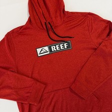 Reef Red Logo Hoodie Pullover Sweatshirt Men's Size Large