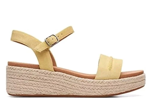 Sandali Clarks Kimmei Stitch gialli scamosciati taglia UK 6 5D EU 40 REF OCR