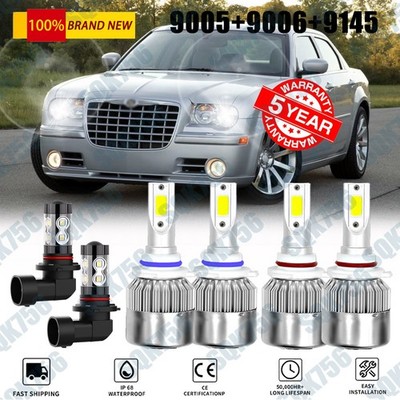 For Chrysler 300C 2005-2009 6X 6000K Combo LED Headlight Fog Light Bulbs Kit
