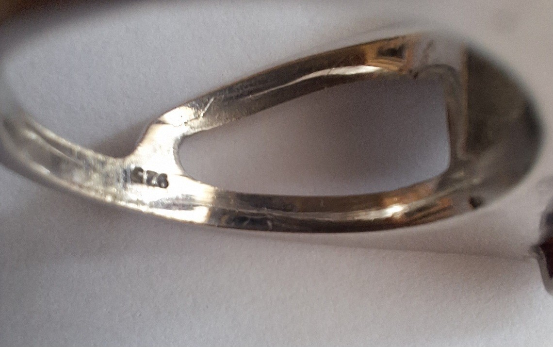 925 silver ring solid with 3 stones unique hand m… - image 9