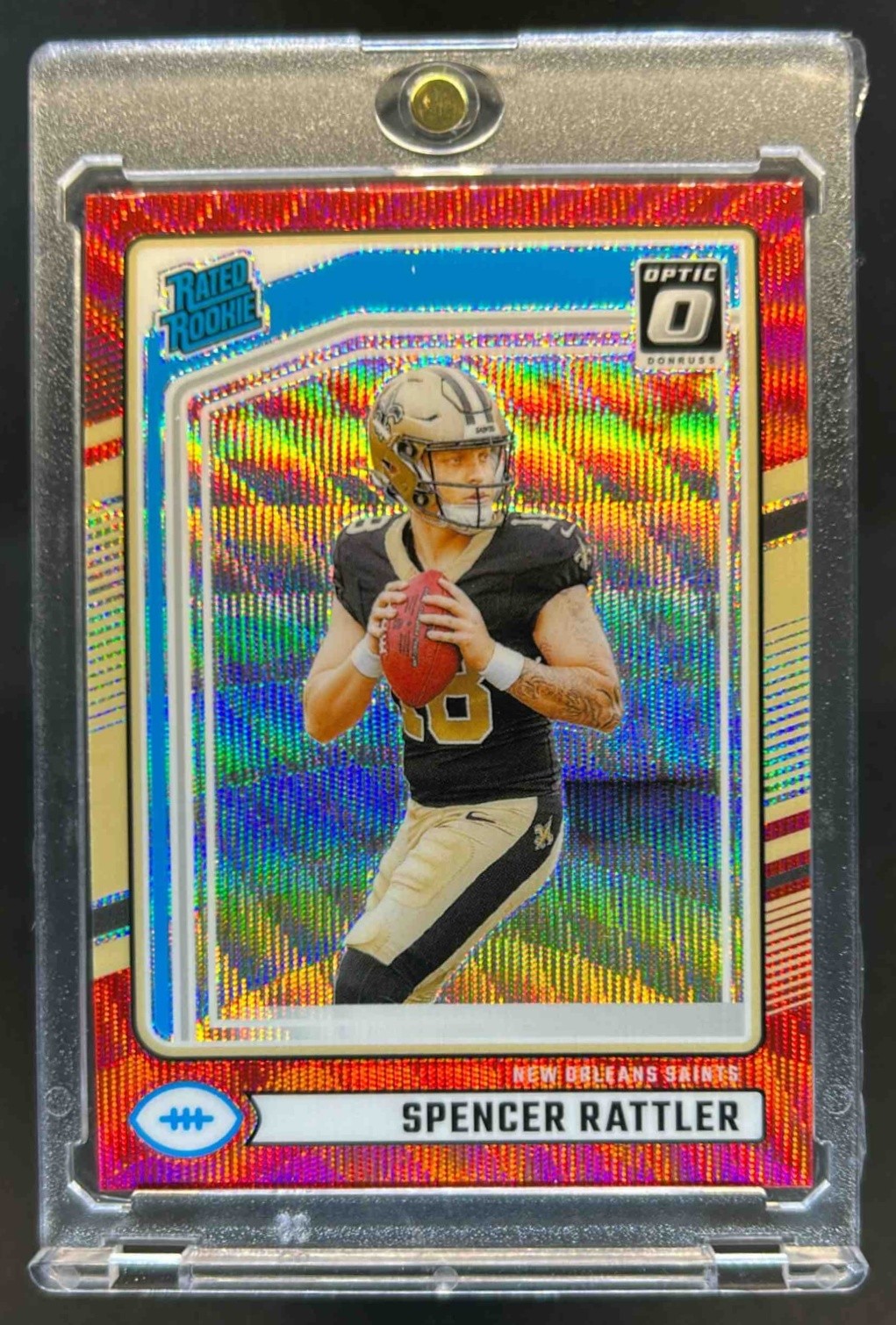2024 Donruss Spencer Rattler Optic Rated Rookie Preview Red Wave #359 Saints