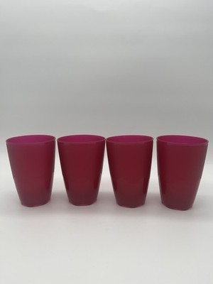 Tupperware Floresta Tumblers Set of 4 18oz 525ml Pink Drinkware