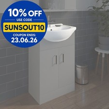 Bathroom WC Basin 550mm Compact Sink Single Tap Hole White BASIN ONLY