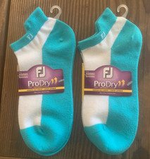FootJoy Women's ProDry Advanced Golf Comfort Socks Cushioned 2 Pairs-Wht/Tou 6-9
