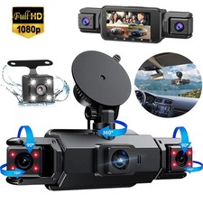 360 Degree View 4 Channel Dash Cam Front and Rear Inside Left Right, Dash Camera