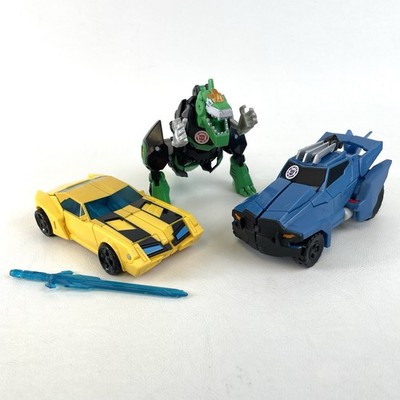 Transformers RID Steeljaw Grimlock Bumblebee Hasbro Warrior Class 2015 COMPLETE