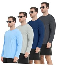 4 Pack Men's UPF 50 Rash Guard Swim Medium 1 Blue 1 Gray 1 Navy 1 Charcoal