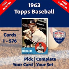 1963 Topps Baseball Card Singles – Complete Your Set – Pick Your Card – #1 – 576