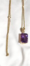 ESTATE GORGEOUS 14KT AMETHYST PENDANT/NECKLACE 7.2 GRAMS 19