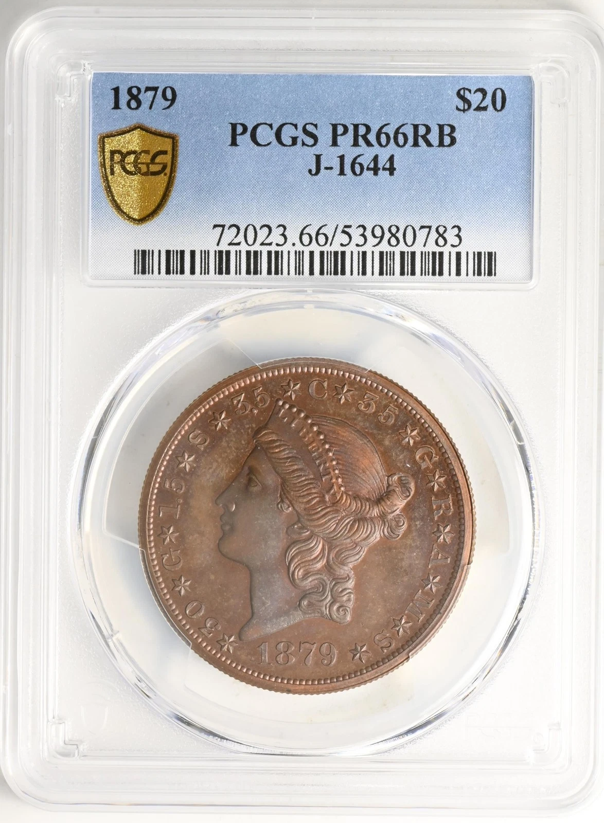 1879 QUINTUPLE STELLA J-1644 PCGS PR 66 RB