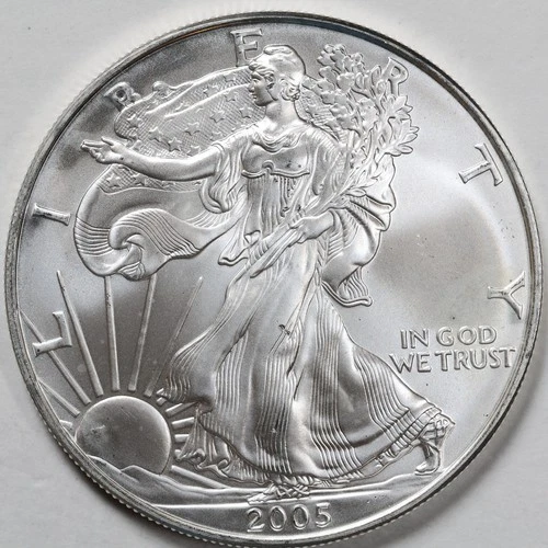 2005 American Silver Eagle (BU) - AUTHENTIC - In a Capsule to Protect It!