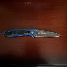 Kershaw USA 1660NBBW Leek Assisted Open Plain Edge Knife! Blackwash Blade!