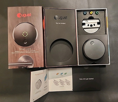 August Smart Lock Keyless Wi Fi dark gray box SL05-M01-S01
