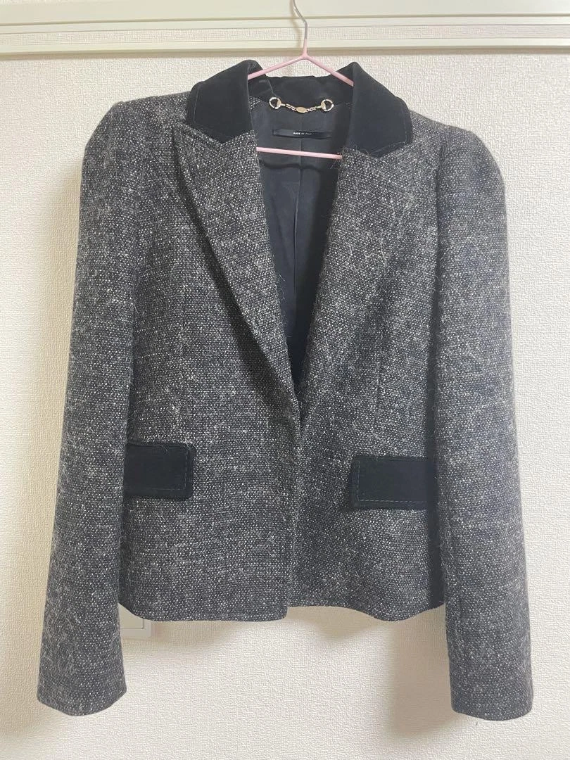 Giacca Gucci tweed grigio scuro taglia 40 donna buone condizioni dal Giappone