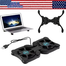Dual USB Cooling Fan Pad Foldable Slim Fans Cooler Stand for Laptop Notebook Lot